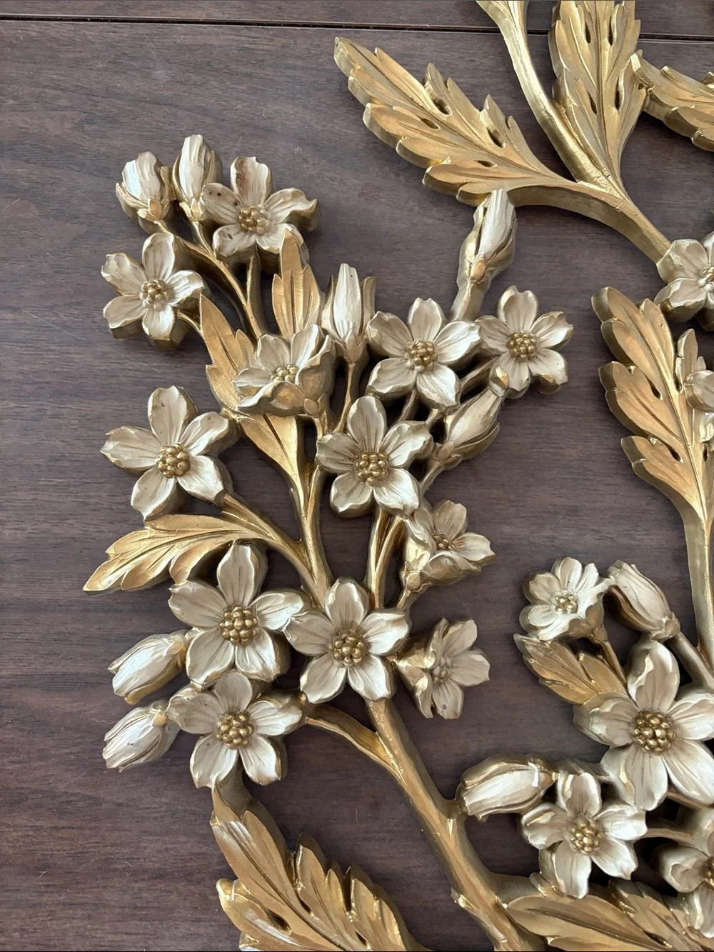 Syroco Gold Floral Wall Art -Elegant Branch Accent- excellent original condition